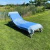 Blå hamamhandduk Boho med invävt mönster 200x95 cm