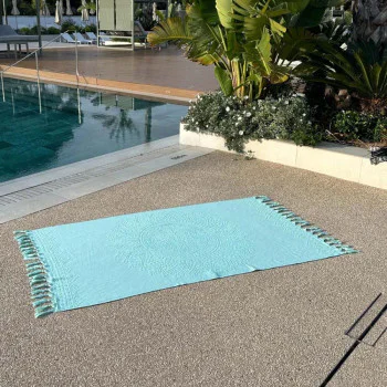 Strandhandduk Mandala frotté mintgrön 180x95 cm